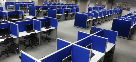 Work stations at Kinettix's newly upgraded Service Operations Center in Cebu City. 