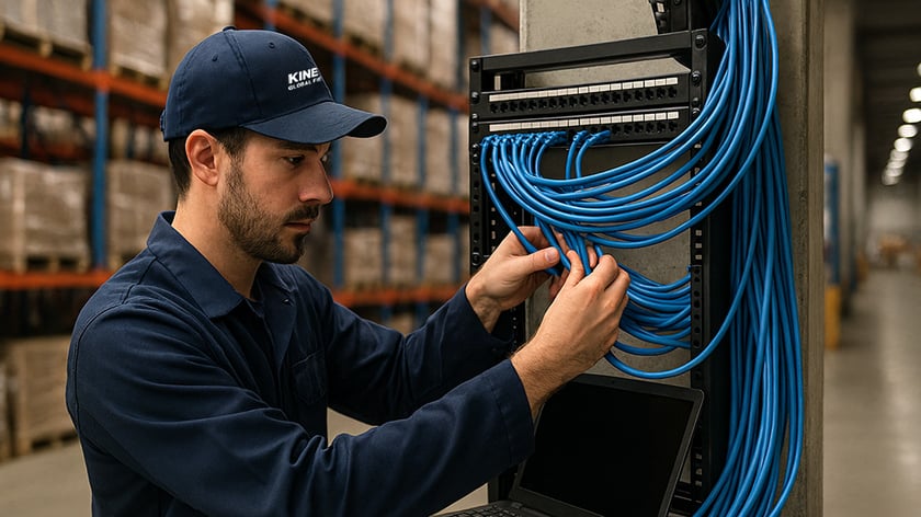 Tech working on cabling