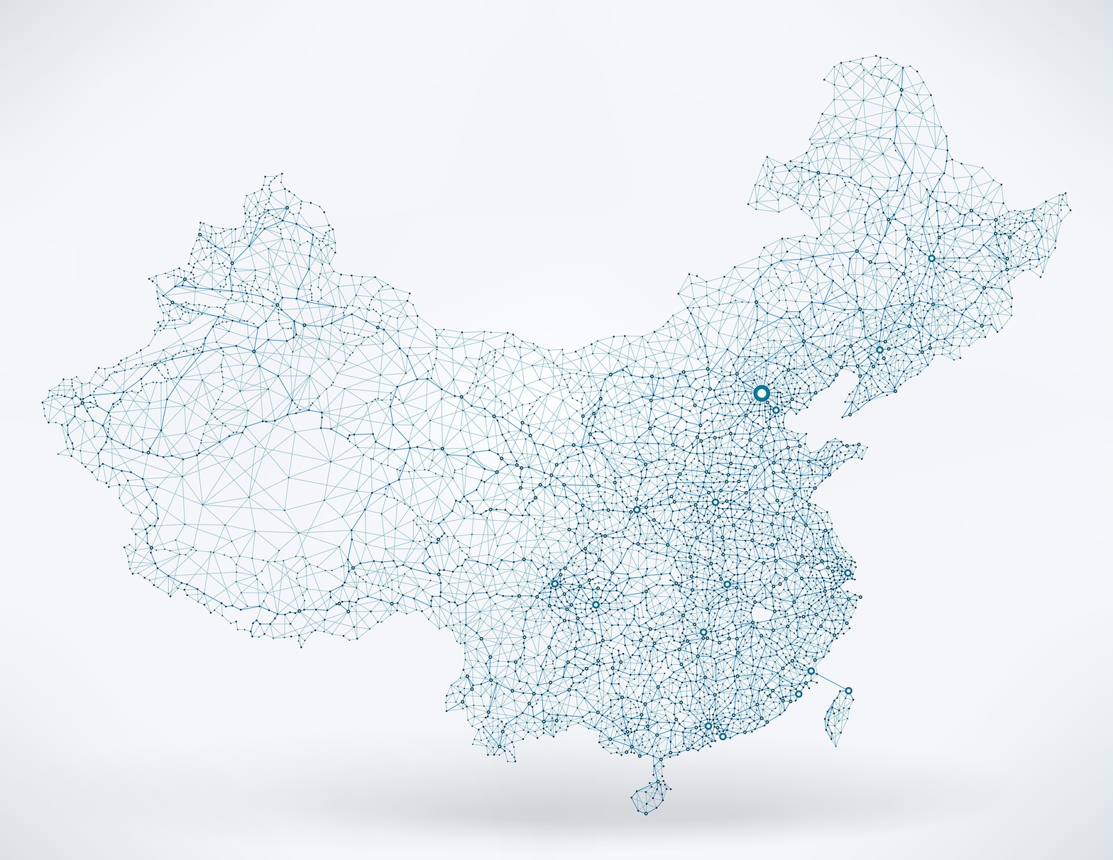 china telecommunications map white