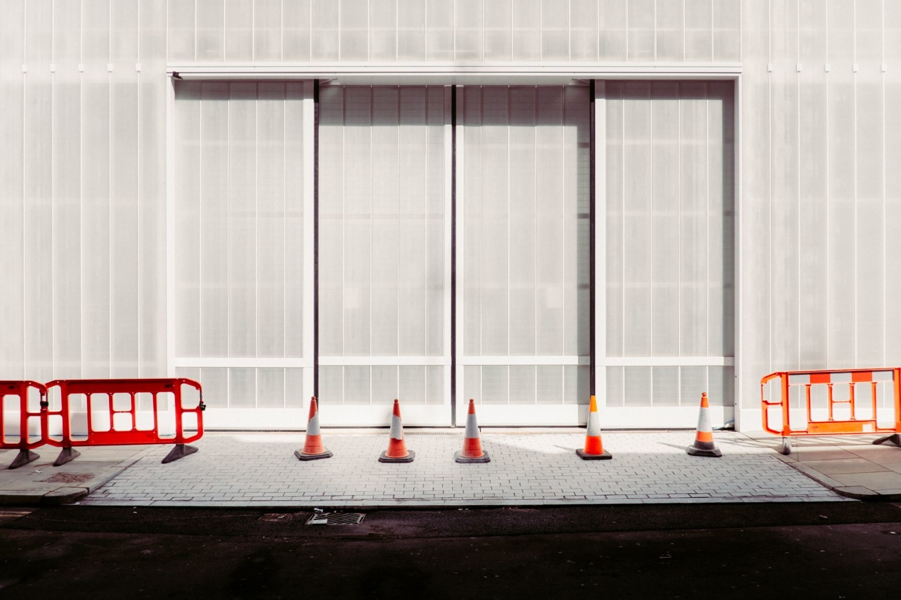 construction cones block doorway